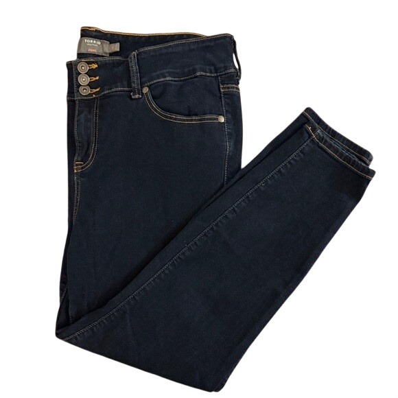 torrid Denim - Torrid Super Soft Jeggings Dark Wash Button Fly Women's Size 18S